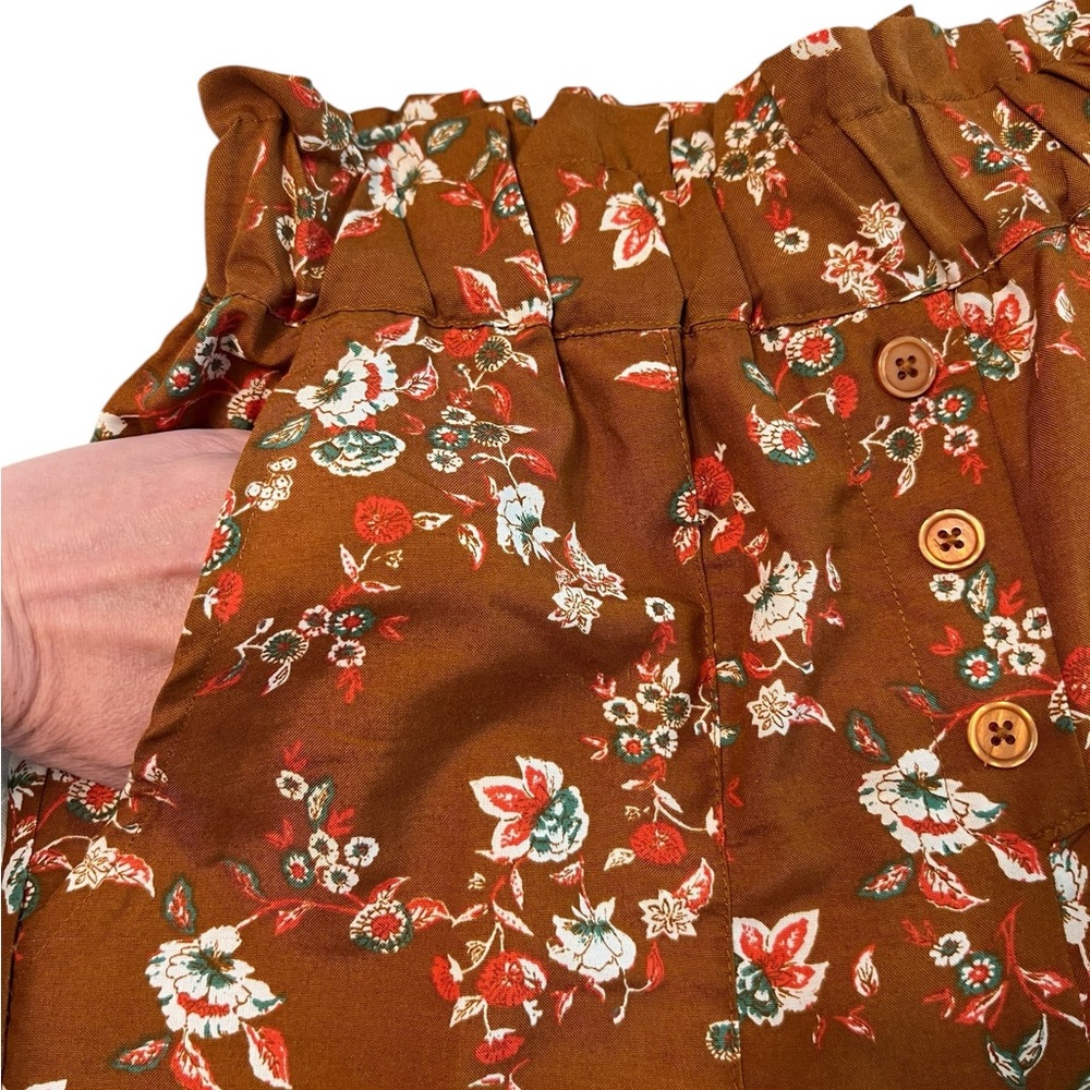 B.O.G Collective Brown Floral Wide Leg Pants S - Picture 7 of 9